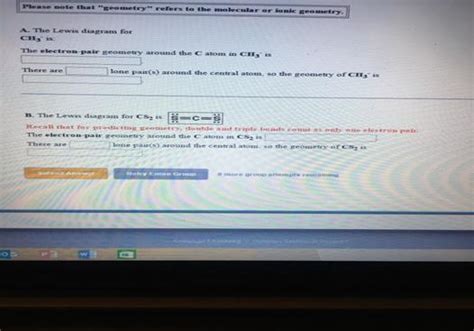 (Solved) - The Lewis diagram for CH_3^- is The electron pair geometry around... (1 Answer ...