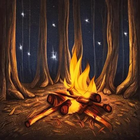 Realistic Campfire Drawing