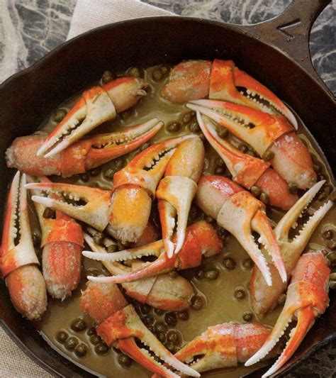 Seasoned snow crab claws sautéed in a mixture of white wine, capers ...