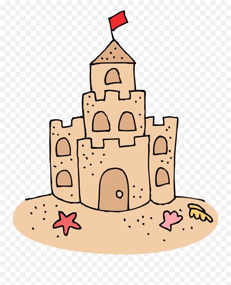 Sand Castle Craft - Sandcastle Clipart Black And White Emoji,Castle ...