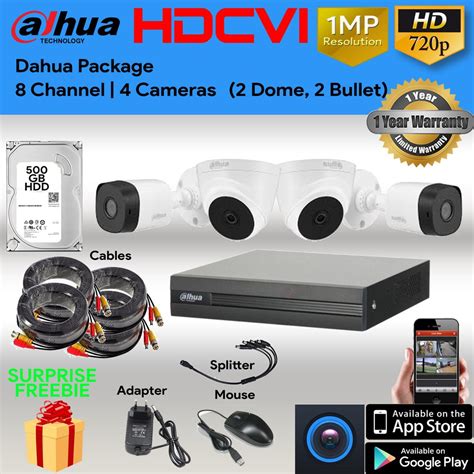 Dahua CCTV Package 8 Channel DVR 4 Camera 1mp 720p With 500GB HDD | Shopee Philippines