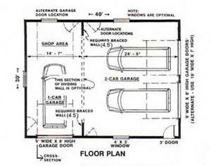 2 Car Shop Garage Plan with one Story 1200-5 By Behm