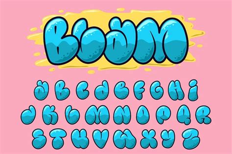 Premium Vector | Cute Alphabet Graffiti text vector Letters