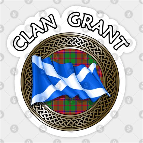 Clan Grant Crest & Tartan Knot - Grant - Sticker | TeePublic