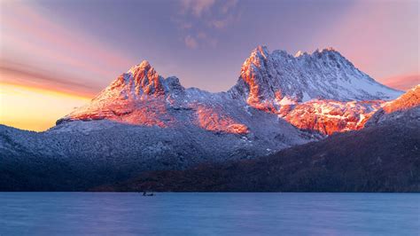 Cradle Mountain Wallpaper 4K, Tasmania, Winter, Sunlight