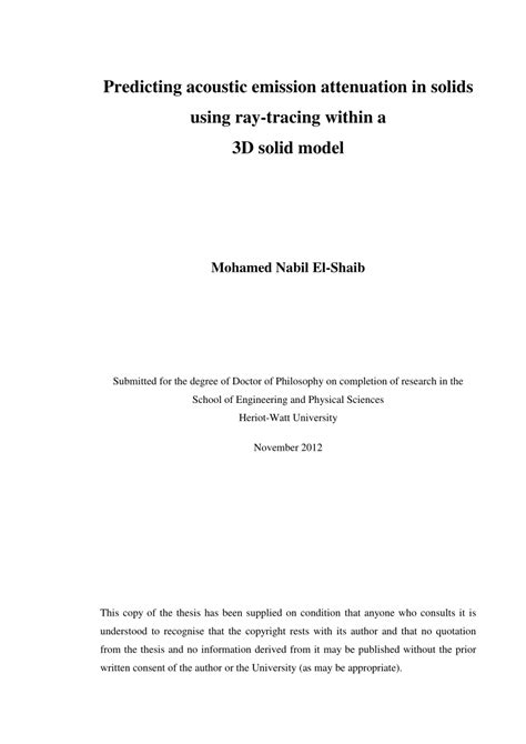 (PDF) Predicting acoustic emission attenuation in solids using ray ...