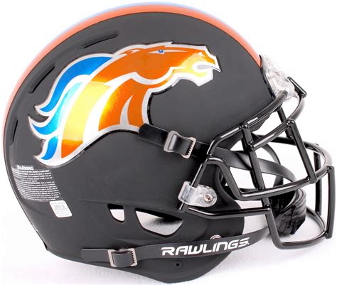 Denver Broncos Custom Matte Black Full-Size Authentic Proline Helmet ...