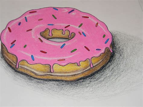 Color Pencil Drawing of a Donut