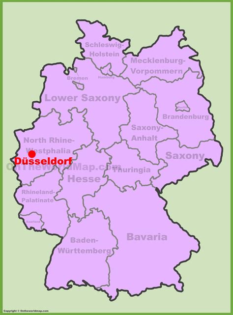 Düsseldorf location on the Germany map - Ontheworldmap.com