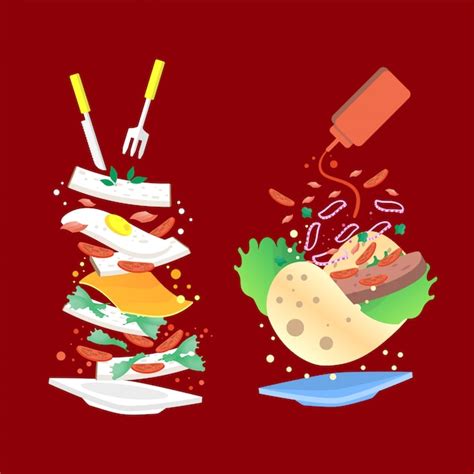 Premium Vector | Food illustration background