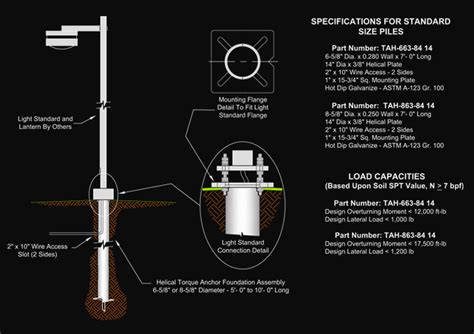 Helical Light Pole Foundations - Earth Contact Products Utility