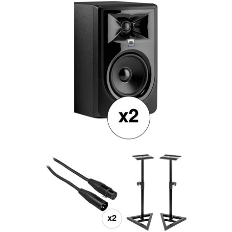 JBL 306P MkII Studio Monitor Kit with Stands and Cables (Pair)