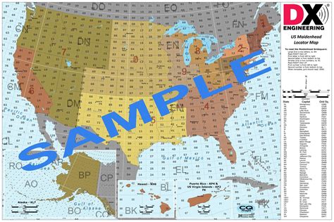 CQmaps USGHWP-24X36 DX and Grid Square Maps | DX Engineering