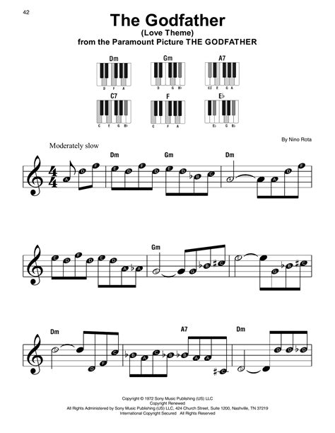 Godfather Easy Piano Sheet