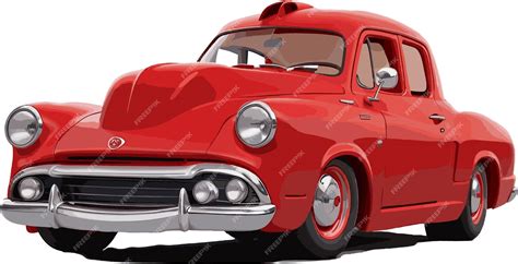 Premium Vector | A cartoon drawing of a bright red car a cartoon ...