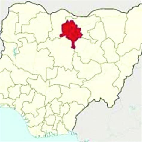 Map of Nigeria showing Kano State (in brown). Courtesy: Wikipedia ...