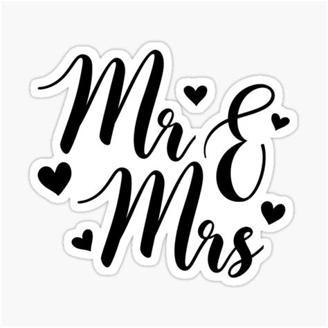 "Mr and mrs" Sticker for Sale by AllLovelyIdeas | Redbubble