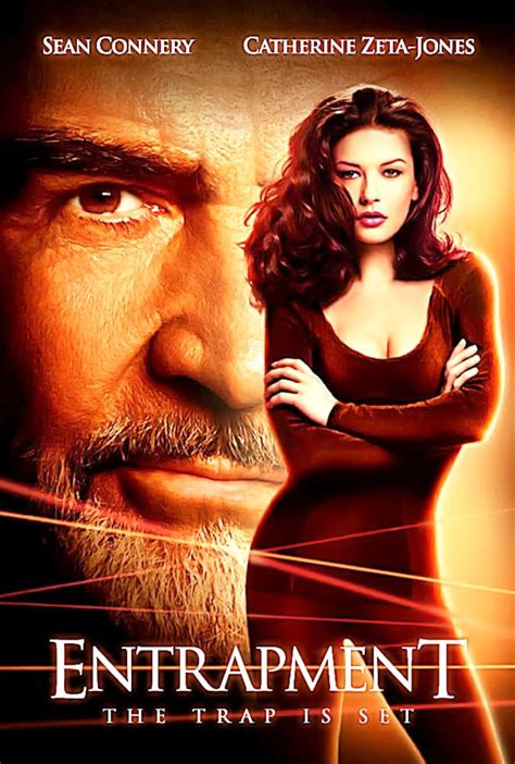 Postcard Size Photo of 1999 Film Poster Entrapment. Starring Sean Connery & Catherine Zeta-jones ...