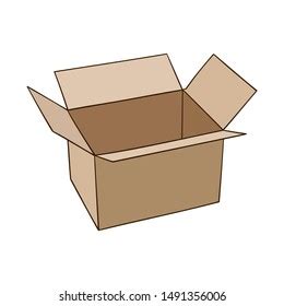 Cartoon Cardboard Box Vector Illustration Transparent Stock Vector ...