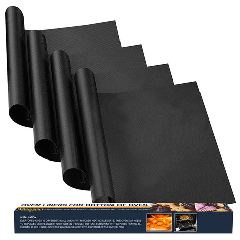 Oven Liners for Bottom of Oven - 4 Pack 17"x25" Large Non Teflon Stick ...