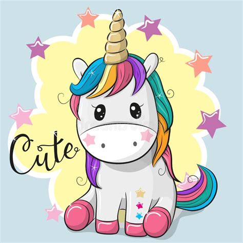 Cartoon Unicorn Isolated on a Gray Background Stock Vector - Illustration of concept, fairy ...