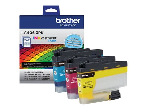 Brother LC406 3PK - 3-pack - yellow, cyan, magenta - original - ink cartridge - for Brother MFC ...