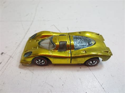 Vintage 1968 Hot Wheels Redline Porsche 917 Chartreuse Gold Toy Model ...