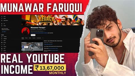 Munawar Faruqui Youtube Channel Earning ( With PROOF ) || Munawar ...