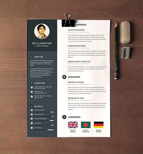 30 Free & Beautiful Resume Templates To Download - Resume Samples