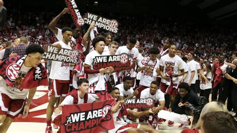 Alabama men’s basketball celebrates wining another SEC championship