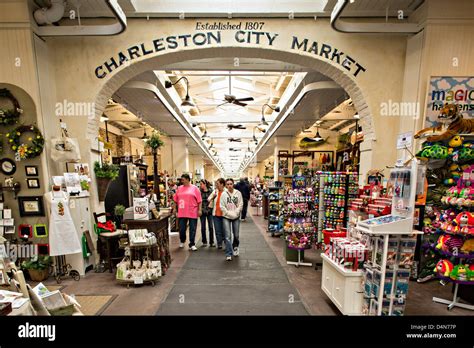 Historic Charleston City Market on Market Street in Charleston, SC ...