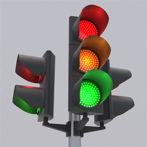 Traffic Light LED 3 3D asset | CGTrader