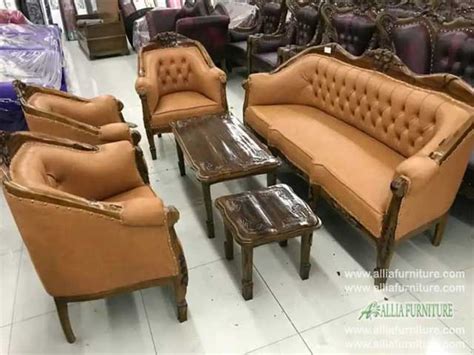 Sofa kursi tamu set ukiran lois gelung - Allia Furniture