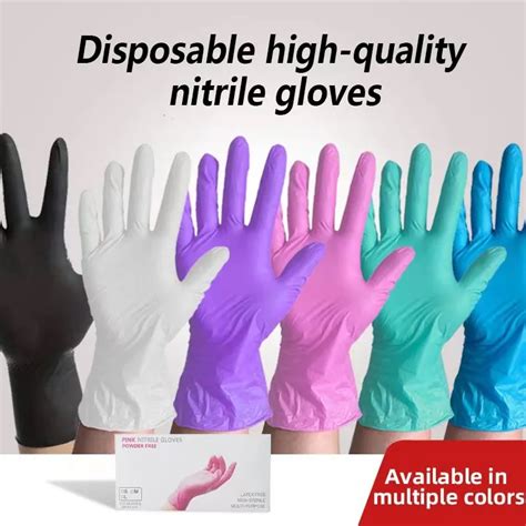 50PCS-Multi-Color-Nitrile-Gloves-For-Cooking-Waterproof-Gloves-For ...