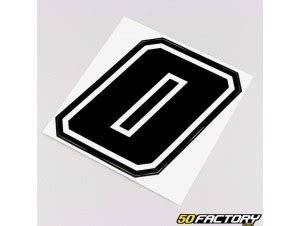 Sticker number 0 black edging white 10 cm â€“ Part motorcycle, quad