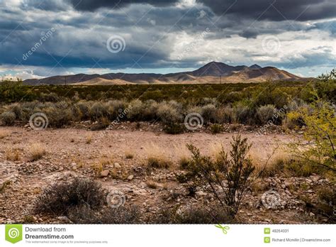 West Texas Landscape of Desert Area with Hills. Stock Image - Image of ...