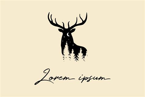 Deer Head Silhouette Deer Logo Design Graphic by HFZ13 · Creative Fabrica