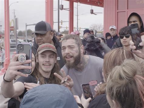 Post Malone Greets Fans, Cuts Ribbon at Raising Cane’s He Designed