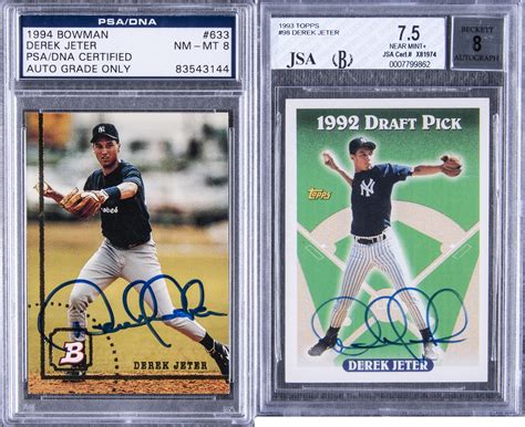 Lot Detail - 1993 and 1994 Derek Jeter Signed Rookie Cards Graded Pair (2 Different)