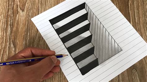 How To Draw 3d Staircase