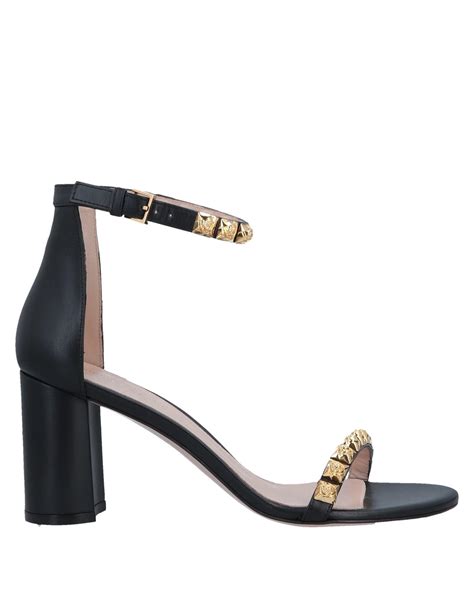 Stuart Weitzman Leather Sandals in Black - Lyst