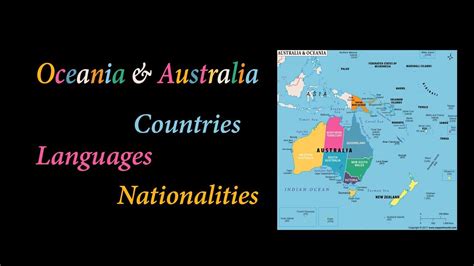 Countries in Oceania & Australia with Languages, Nationalities & Flags ...