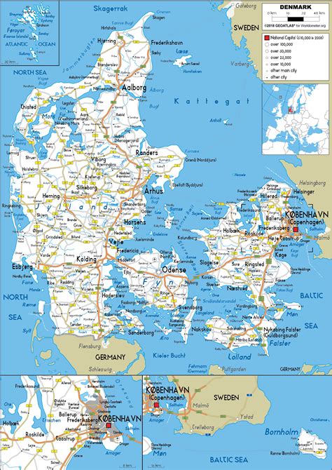 Denmark Map (Road) - Worldometer