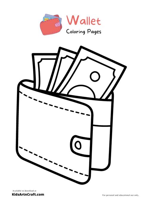 Wallet Coloring Pages For Kids – Free Printable | Coloring pages, Coloring pages for kids, Cute ...