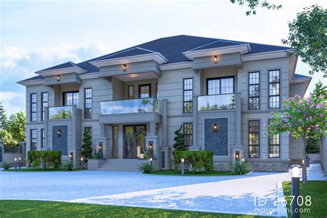 Modern classical 6-bedroom mansion - ID 26708 - Plans by Maramani