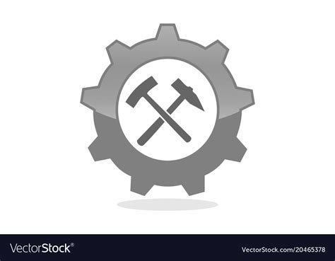 Mechanical gear logo Royalty Free Vector Image