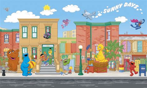 JL1213M Sesame Street Prepasted XL Sized Wallpaper Mural | Street mural, Sesame street, Mural ...