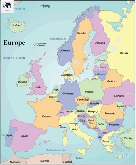 Europe map in 2023 | Europe map printable, World map with countries ...