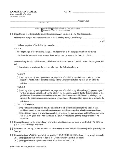 Virginia Expungement Order 2021-2024 Form - Fill Out and Sign Printable PDF Template | airSlate ...