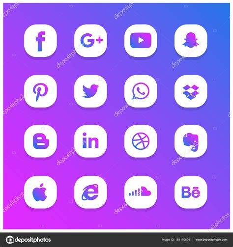 Social Media Icon set Stock Vector Image by ©ibrandify #164170694